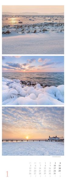 Strandgeflüster - Momente am Meer 2026 - Streifenkalender XXL 25x69 cm - Bildkalender im Hochformat - Wandkalender - Wandplaner - Strandkalender - Deu