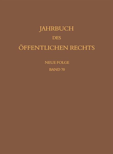 Produktbild: Jahrbuch des &ouml;ffentlichen Rechts der Gegenwart. Neue Folge