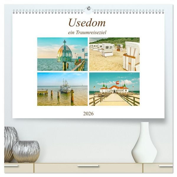 Usedom - ein Traumreiseziel (hochwertiger Premium Wandkalender 2026 DIN A2 quer), Kunstdruck in Hochglanz