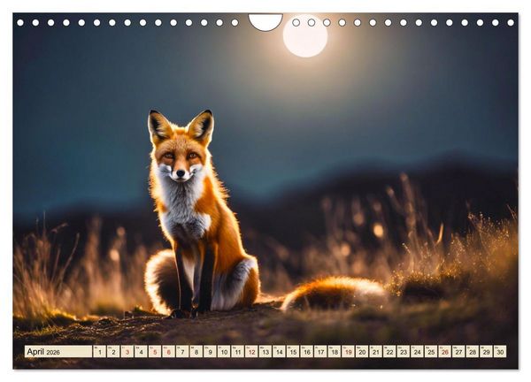 Produktbild: Heimische Tiere im Mondlicht (Wandkalender 2026 DIN A4 quer), CALVENDO Monatskalender