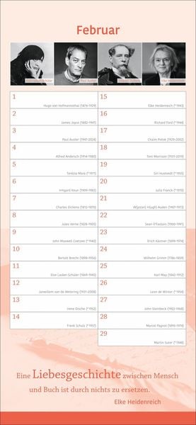Produktbild: Der literarische Geburtstagskalender - Mit Geburtstagskindern und Zitaten