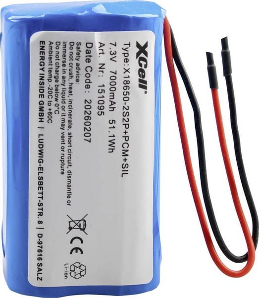 Produktbild: XCell Spezial-Akku 4x 18650 Li-Ion 7.4V 7000