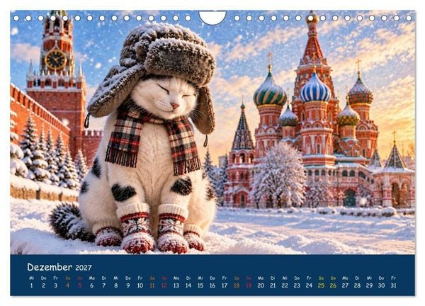 Produktbild: Eine Katze reist um die Welt (Wandkalender 2027 DIN A4 quer), CALVENDO Monatskalender