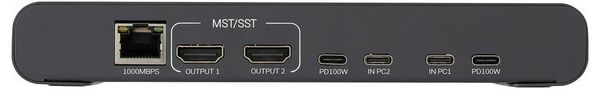 Produktbild: SpeaKa Professional SP-KVM-2P4K 2 Port KVM-Umschalter Grau (matt) HDMI&reg;, USB-A (USB 3.2 Gen 1), USB-A (USB 2.0), USB-C&reg; PD, RJ45