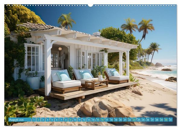 Produktbild: Wundersch&ouml;ne Strandh&auml;user (Wandkalender 2026 DIN A2 quer), CALVENDO Monatskalender