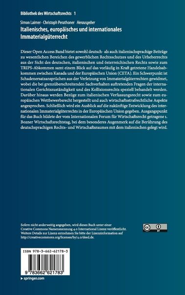 Produktbild: Italienisches, europ&auml;isches und internationales Immaterialg&uuml;terrecht