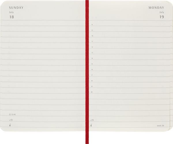 Produktbild: Moleskine 12 Monate Tageskalender 2027, Pocket/A6, 1 Tag = 1 Seite, Weicher Einband, Scharlachrot