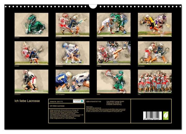 Produktbild: Ich liebe Lacrosse (Wandkalender 2026 DIN A3 quer), CALVENDO Monatskalender