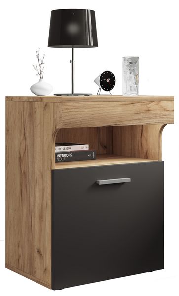 Produktbild: Holz Nachttisch Nachtschrank Schublade Slepal M