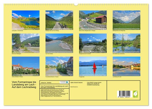Produktbild: Vom Formarinsee bis Landsberg am Lech - Auf dem Lechradweg (hochwertiger Premium Wandkalender 2026 DIN A2 quer), Kunstdruck in Hochglanz