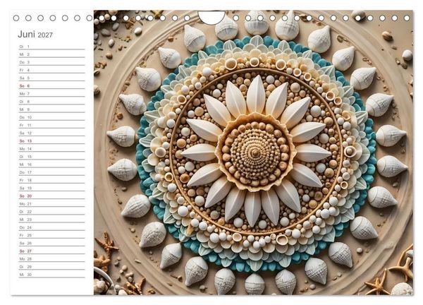 Produktbild: Natural Mandalas - Kraftvolle KI Mandalas aus Naturmaterialien (Wandkalender 2027 DIN A4 quer), CALVENDO Monatskalender