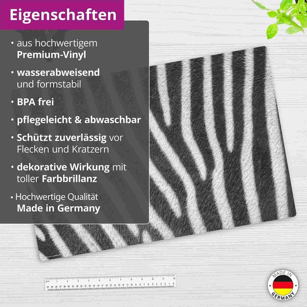 Produktbild: Cover-your-desk Schreibtischunterlage f&uuml;r Kinder und Erwachsene Zebra Muster, aus hochwertigem Vinyl , 60 x 40 cm