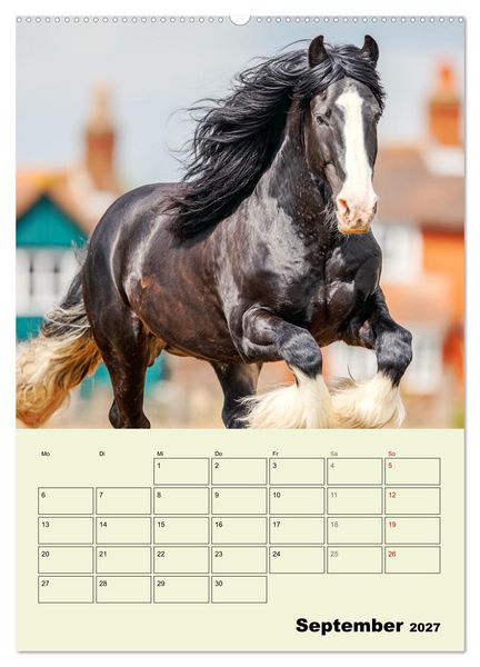 Produktbild: Shire Horse Magie. Englands sanfte Giganten (Wandkalender 2027 DIN A2 hoch), CALVENDO Monatskalender