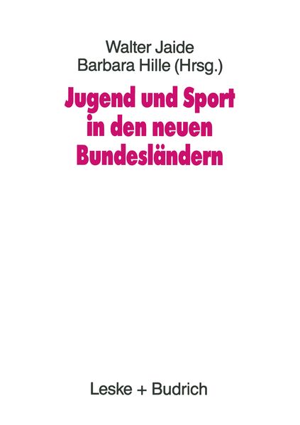Produktbild: Jugend und Sport in den neuen Bundesl&auml;ndern