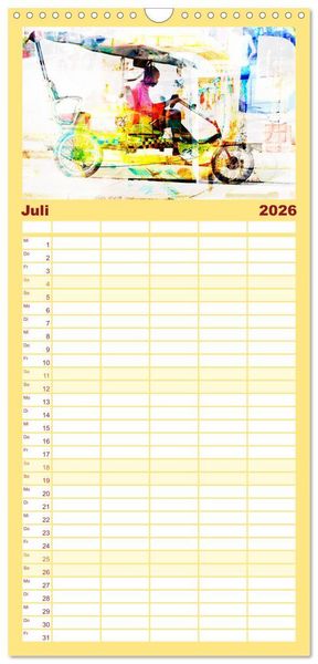 Produktbild: Familienplaner 2026 - Kuba anders-Art-ig mit 5 Spalten (Wandkalender, 21 x 45 cm) CALVENDO