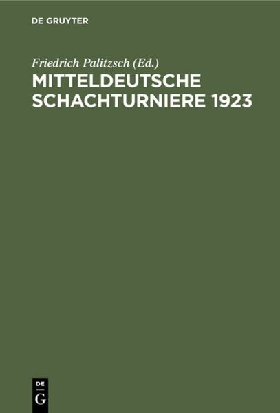 Produktbild: Mitteldeutsche Schachturniere 1923