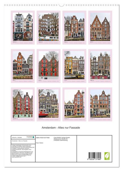 Produktbild: Amsterdam - Alles nur Fassade (hochwertiger Premium Wandkalender 2026 DIN A2 hoch), Kunstdruck in Hochglanz