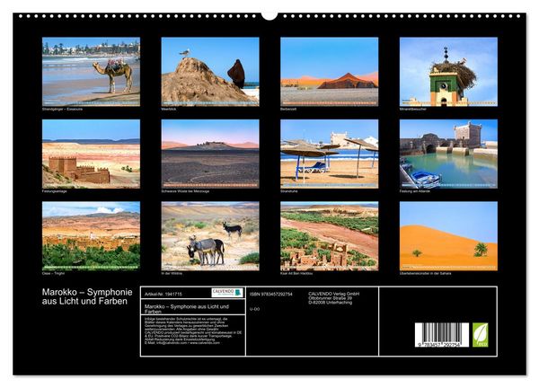 Produktbild: Marokko &ndash; Symphonie aus Licht und Farben (hochwertiger Premium Wandkalender 2026 DIN A2 quer), Kunstdruck in Hochglanz