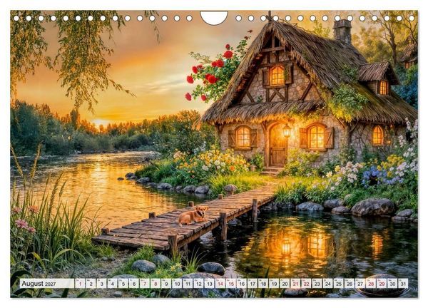 Produktbild: M&auml;rchenhafte Cottages - Waldzauber und versteckte Tiere entdecken! (Wandkalender 2027 DIN A4 quer), CALVENDO Monatskalender