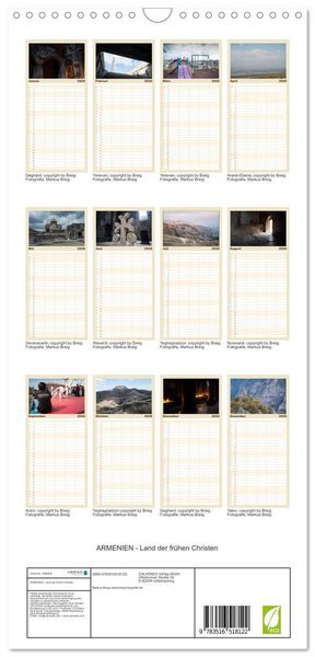 Produktbild: Familienplaner 2026 - ARMENIEN - Land der fr&uuml;hen Christen mit 5 Spalten (Wandkalender, 21 x 45 cm) CALVENDO