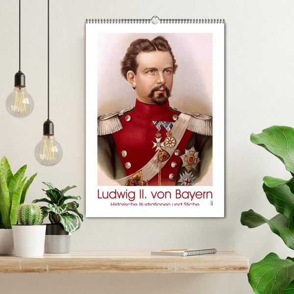 Produktbild: Ludwig II. von Bayern: Historische Illustrationen und Stiche (Wandkalender 2026 DIN A2 hoch), CALVENDO Monatskalender