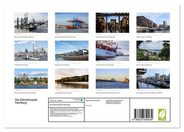 Produktbild: Die Elbmetropole Hamburg (Wandkalender 2026 DIN A4 quer), CALVENDO Monatskalender