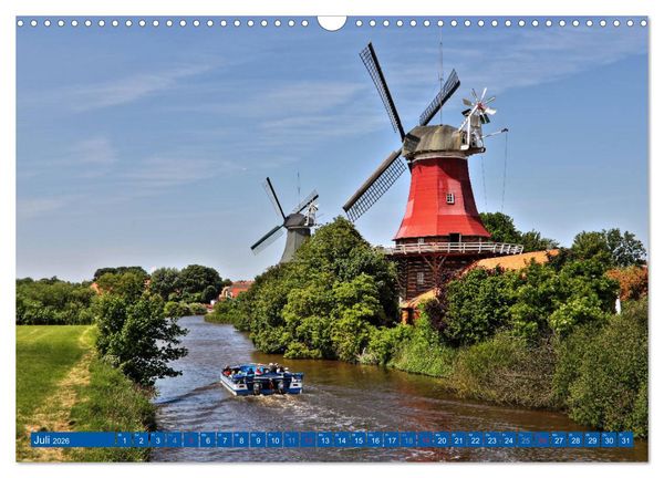 Produktbild: Die Krummh&ouml;rn Gemeinde in Ostfriesland (Wandkalender 2026 DIN A3 quer), CALVENDO Monatskalender