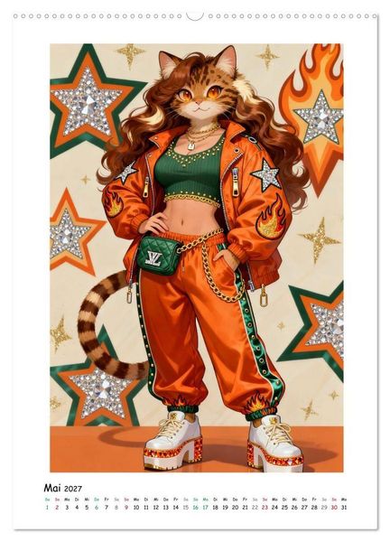 Produktbild: Fashion Cats - Weil Stil keine Grenzen kennt (hochwertiger Premium Wandkalender 2027 DIN A2 hoch), Kunstdruck in Hochglanz