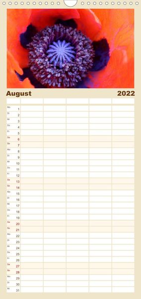 Produktbild: Familienplaner Mohnsch&ouml;nheiten (Wandkalender 2022 , 21 cm x 45 cm, hoch)