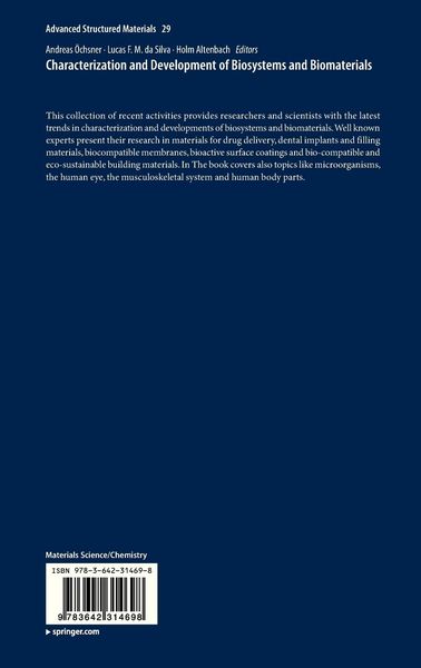 Produktbild: Characterization and Development of Biosystems and Biomaterials