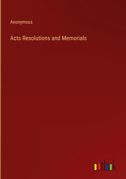 Produktbild: Acts Resolutions and Memorials