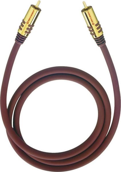 Produktbild: Cinch Audio Anschlusskabel [1x Cinch-Stecker - 1x Cinch-Stecker] 3.00 m Bordeaux vergoldete Steckkontakte Oehlbach NF Sub