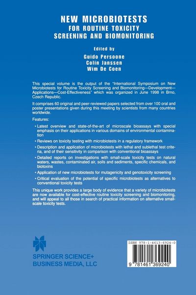 Produktbild: New Microbiotests for Routine Toxicity Screening and Biomonitoring