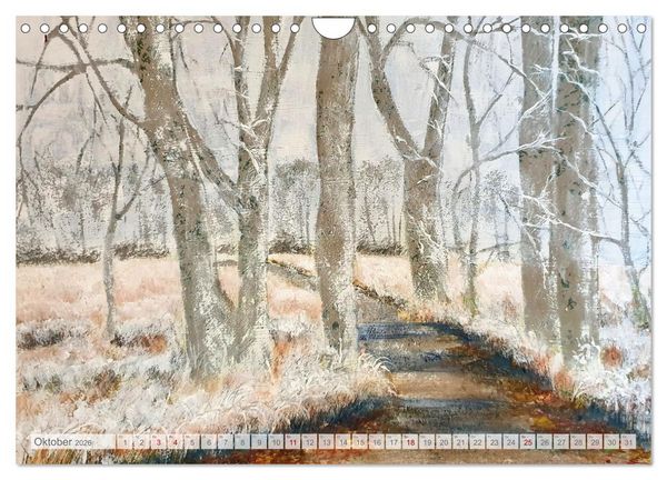 Produktbild: Winterzauberwelt - Gemalte Winterlandschaften (Wandkalender 2026 DIN A4 quer), CALVENDO Monatskalender