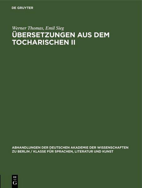 Produktbild: &Uuml;bersetzungen aus dem Tocharischen II