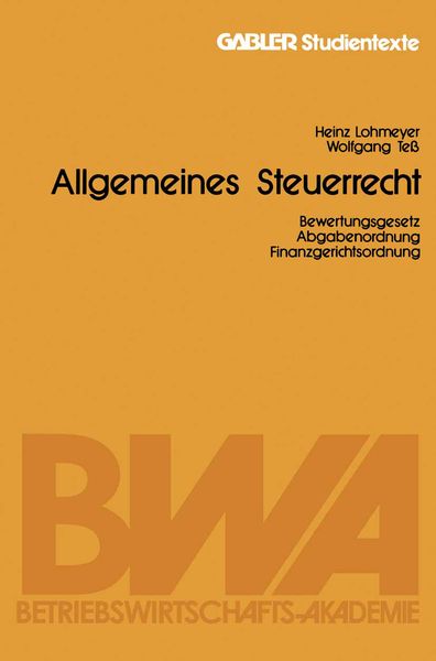 Produktbild: Allgemeines Steuerrecht