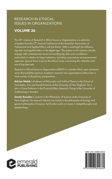 Produktbild: Who's watching? Surveillance, big data and applied ethics in the digital age