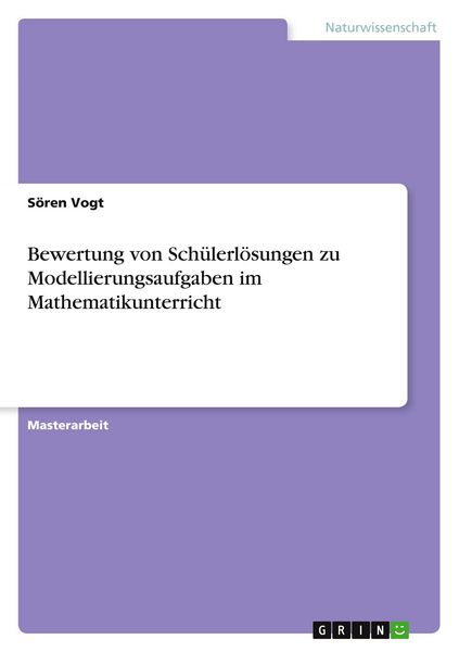 Produktbild: Bewertung von Sch&uuml;lerl&ouml;sungen zu Modellierungsaufgaben im Mathematikunterricht