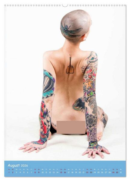 Produktbild: Nude Tattoo (hochwertiger Premium Wandkalender 2026 DIN A2 hoch), Kunstdruck in Hochglanz