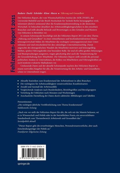 Produktbild: Fehlzeiten-Report 2011