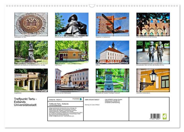 Produktbild: Treffpunkt Tartu - Estlands Universit&auml;tsstadt (Wandkalender 2026 DIN A2 quer), CALVENDO Monatskalender