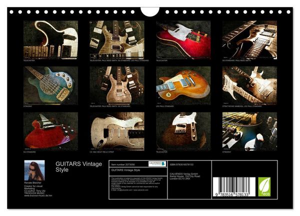 Produktbild: GUITARS Vintage Style (Wall Calendar 2026 DIN A4 landscape), CALVENDO 12 Month Wall Calendar