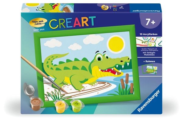 Produktbild: CreArt, Malen nach Zahlen Kinder - Krokodil an Land