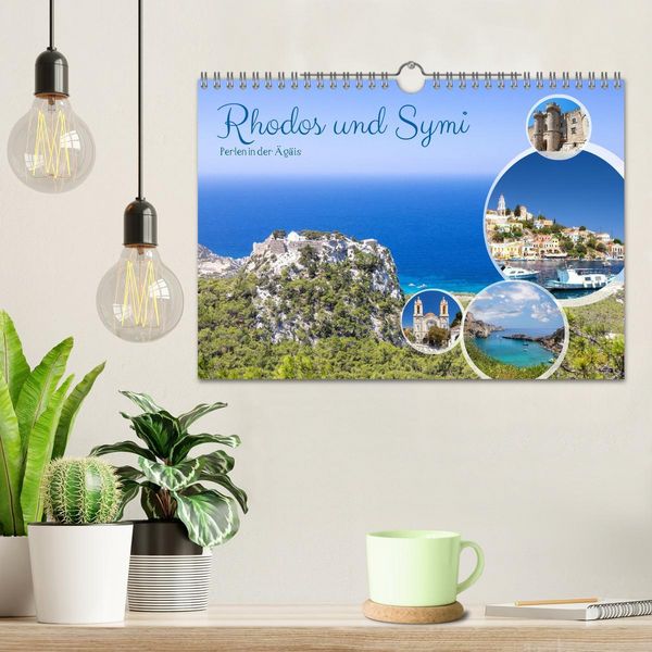 Produktbild: Rhodos und Symi, Perlen in der &Auml;gis (Wandkalender 2026 DIN A4 quer), CALVENDO Monatskalender
