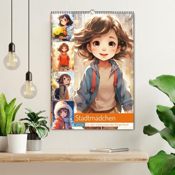 Produktbild: Stadtm&auml;dchen. Ein Jahr mit bezaubernder Manga-Kunst (Wandkalender 2026 DIN A2 hoch), CALVENDO Monatskalender