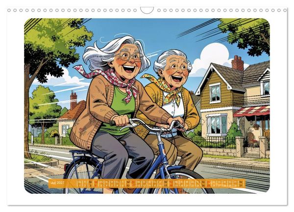 Produktbild: Charmante Rentner im Comic-Stil (Wandkalender 2027 DIN A3 quer), CALVENDO Monatskalender