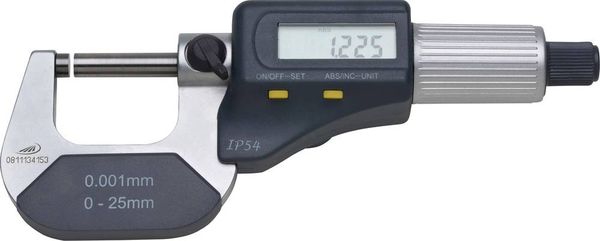 HELIOS PREISSER 0912501 Bügelmessschraube mit digitaler Anzeige 0 - 25 mm Ablesung: 0.001 mm DIN 863-1