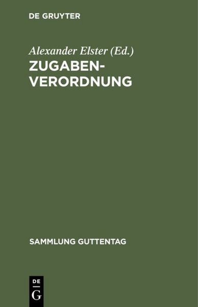 Produktbild: Zugaben-Verordnung