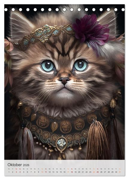 Produktbild: Boho Katzenbabys (Tischkalender 2026 DIN A5 hoch), CALVENDO Monatskalender