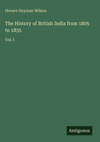 Produktbild: The History of British India from 1805 to 1835